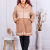 Geaca maxi in combinatie cu nubuc si bucle-capucino cod 52082-2