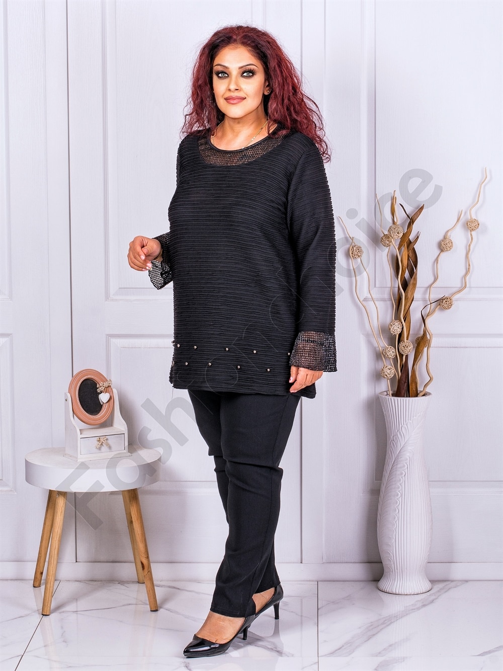 Tunica maxi cu decoratie din perle cod 1060