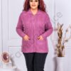 Cardigan maxi cu fermoar si buzunare-mov cod 819-8