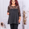 Tunica maxi cu accent argintiu si dantela elastica cod 231347