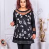Tunica maxi cu flori argintii si accente din tull cod 1334