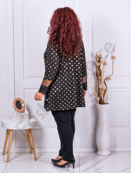 Tunica maxi cu accente din tull si buline aurii cod 1309-6