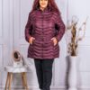 Geaca maxi pentru dama de lungime medie-marsala cod 2318-3