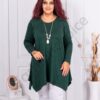 Tunica asimetrica din angora+cadou colier-verde cod 23342-2