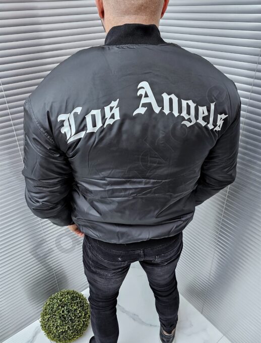 Geaca bomber groasa pentru barbati cu inscris Los Angels cod 2355
