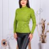 Bluza de dama tricotata cu guler inalt-lime cod 109-3