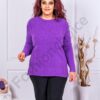 Bluza maxi tricotata in carouri-mov cod 6380-2
