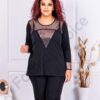 Bluza eleganta maxi cu decolteu din paiete si tull cod 23056