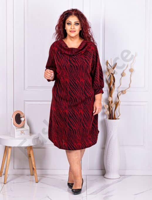 Rochie maxi eleganta cu decolteu grecesc-rosu cod 3079-2