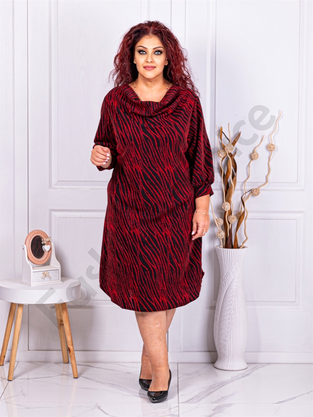 Rochie maxi eleganta cu decolteu grecesc-rosu cod 3079-2