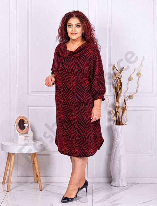 Rochie maxi eleganta cu decolteu grecesc-rosu cod 3079-2