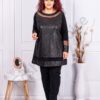 Tunica maxi cu accente din tull si trandafiri aurii cod 1309-7