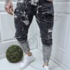 Blugi barbati cu efect ombre si inscriptii-negru cod 7990