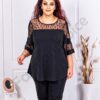 Tunica oficiala maxi in combinatie din tull cu buline-negru cod 23044-2