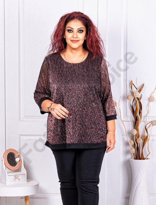Bluza maxi cu efect stralucitoare si lame multicolor cod 1150-1