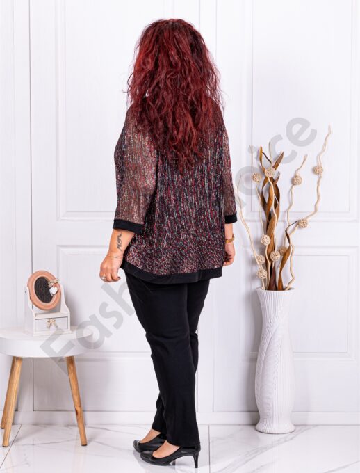 Bluza maxi cu efect stralucitoare si lame multicolor cod 1150-1