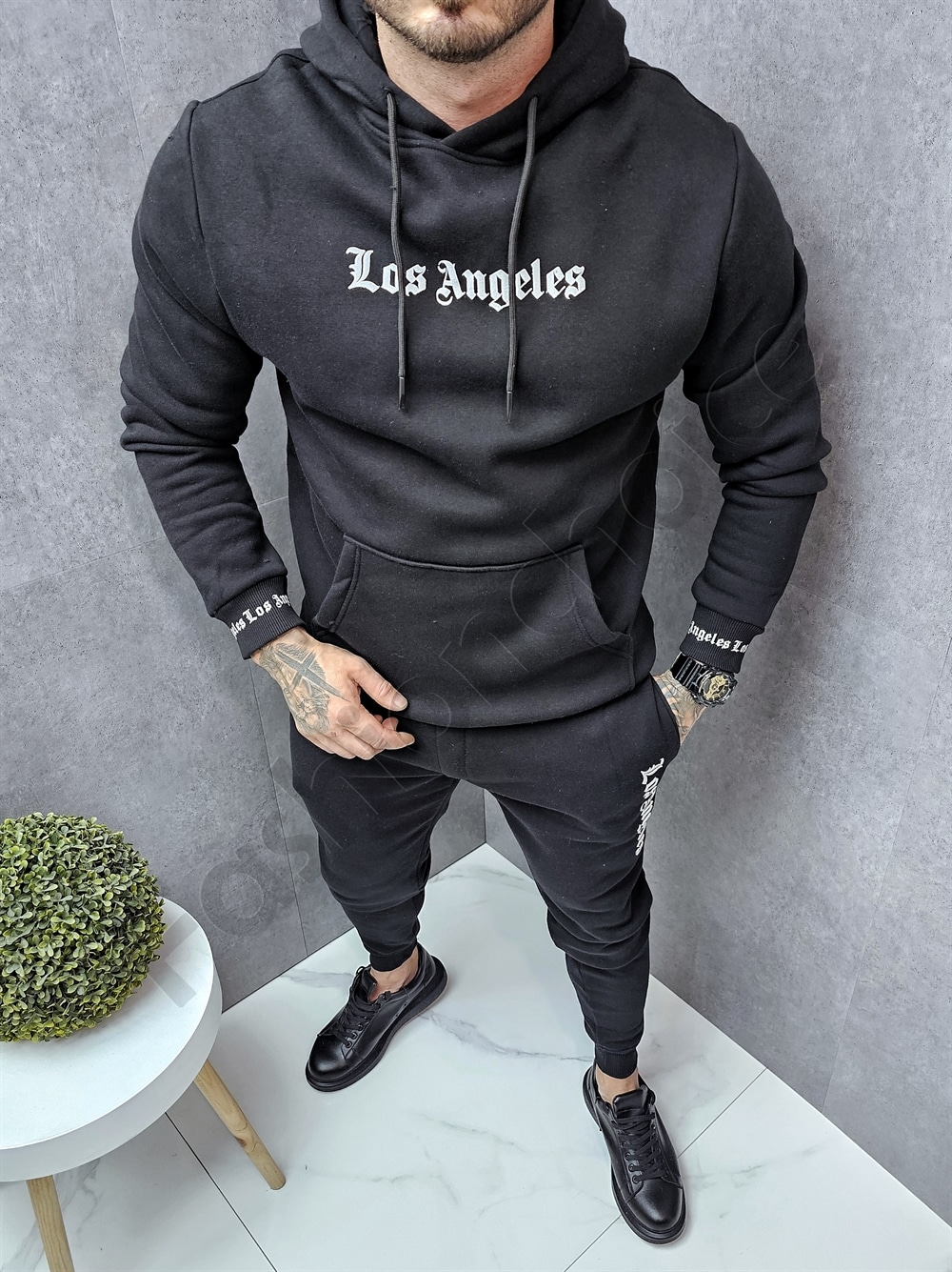 Compleu pentru iarna cu imprimeu Los Angeles in fata si spate cod 2363