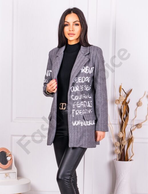 Blazer elegant de dama cu inscriptii cod 978