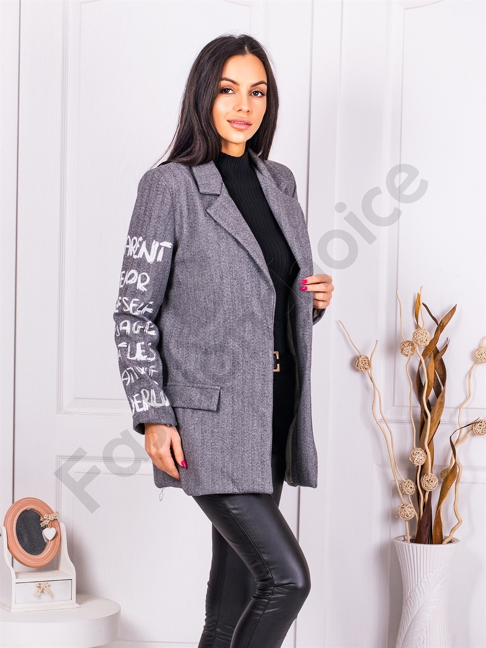 Blazer elegant de dama cu inscriptii cod 978