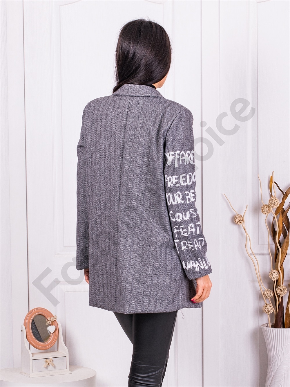 Blazer elegant de dama cu inscriptii cod 978