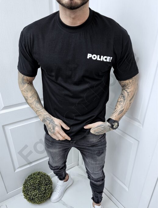 Tricou Oversize pentru barbati cu inscris Police in fata si spate cod 2014-1