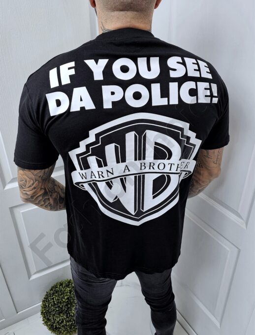 Tricou Oversize pentru barbati cu inscris Police in fata si spate cod 2014-1