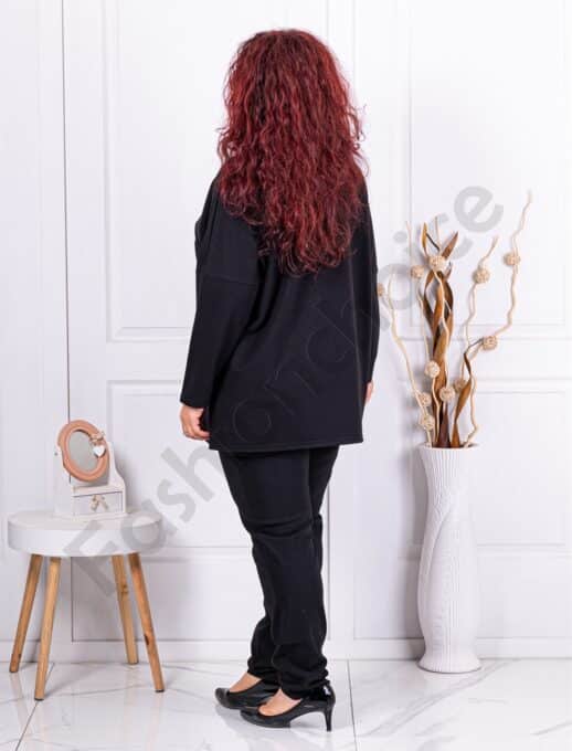 Tunica maxi cu aplicatie inima si paiete-negru/verde cod 1229-1