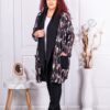 Blazer maxi cu guler sal-cafea cod 2955