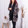 Blazer maxi cu guler sal-kaki cod 2955-1