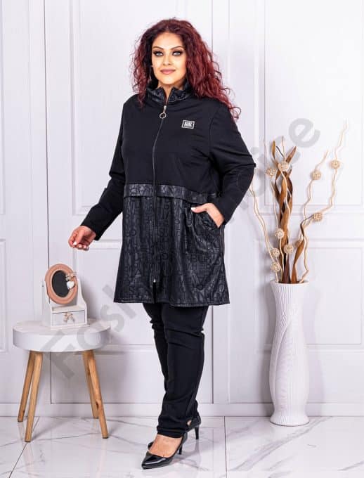 Jacheta maxi cu imprimeu litere cod 1182-2