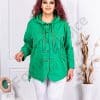 Jacheta maxi in combinatie cu denim si gluga-verde cod 10305-1