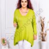 Tunica maxi din tricotaj finut cu decolteu in forma V-verde deschis cod 20231-4