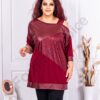 Tunica maxi cu design elegant-bordo cod 1402-1