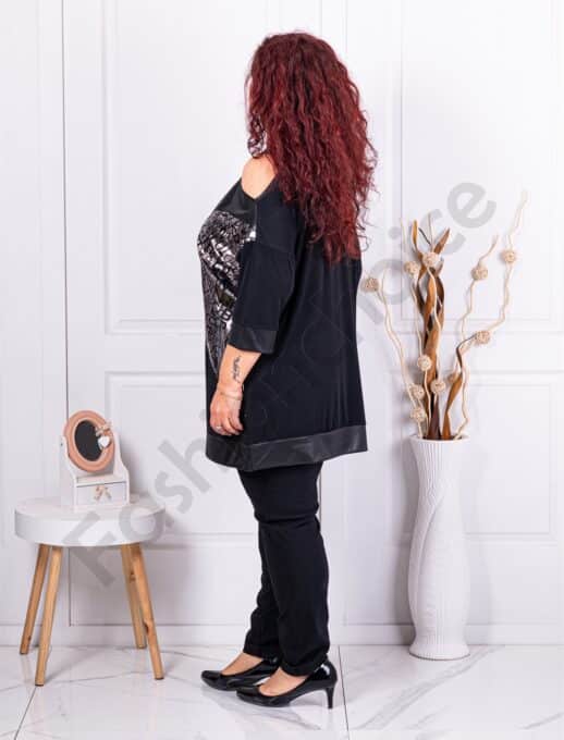 Tunica maxi cu design elegant-negru cod 1402