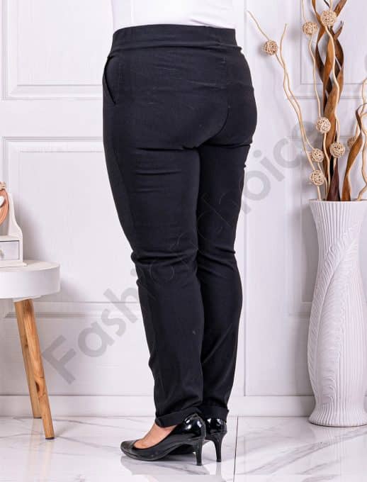 Pantalon elegant maxi cu efect Push Up-negru cod 24348