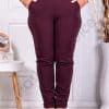 Pantalon elegant maxi cu efect Push Up-burgundy cod 24348-4
