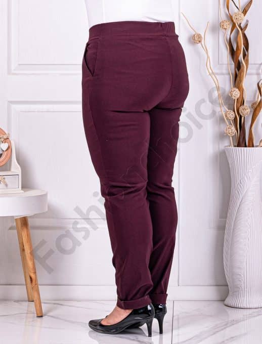 Pantalon elegant maxi cu efect Push Up-bordo cod 24348-4