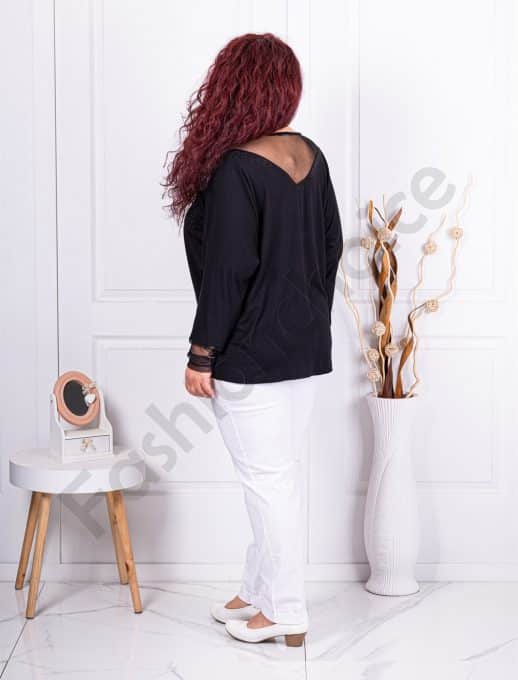 Bluza maxi in combinatie cu tull si pietricele discrete cod 473