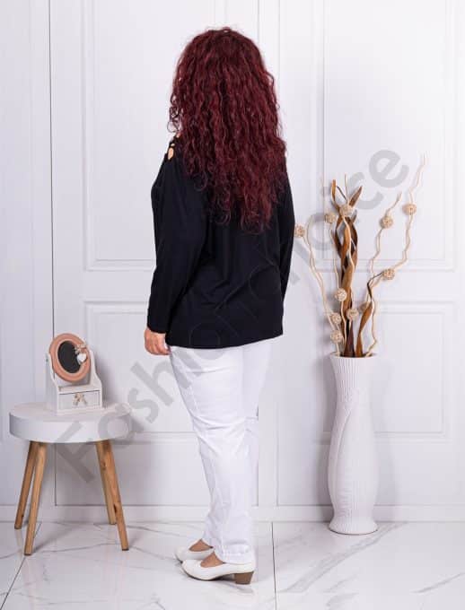 Bluza eleganta maxi cu broderie taiata cod 455