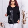 Tunica maxi in combinatie cu material lucios si buzunar cod 456