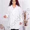 Camasa maxi eleganta cu jabou-alb cod 3205-2