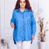Camasa maxi din bumbac cu broderie-albastru cod 10331-3