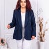 Blazer maxi sport-elegant fara inchidere-albastru inchis cod 8888-3