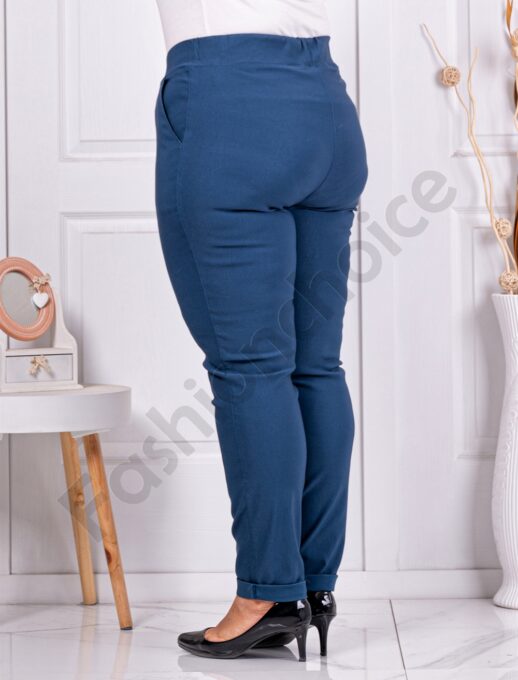 Pantalon elegant maxi cu efect Push Up-petrol cod 24348-3