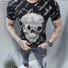 Tricou barbati cu pietricele si inscriptii cod 9813