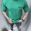 Tricou Oversize cu imprimeu cauciucat Bentli-verde cod 241-1