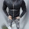 Geaca barbati din plus cu figuri abstracte-negru cod 7102