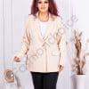 Sacou maxi elegant cu rever si inchidere-capucino cod 3224-9