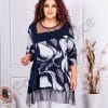 Tunica maxi eleganta cu bordur din tull-albastru cod 241358-1