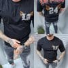 Tricou Oversize pentru barbati cu imprimeu LA in fata si spate cod 9822